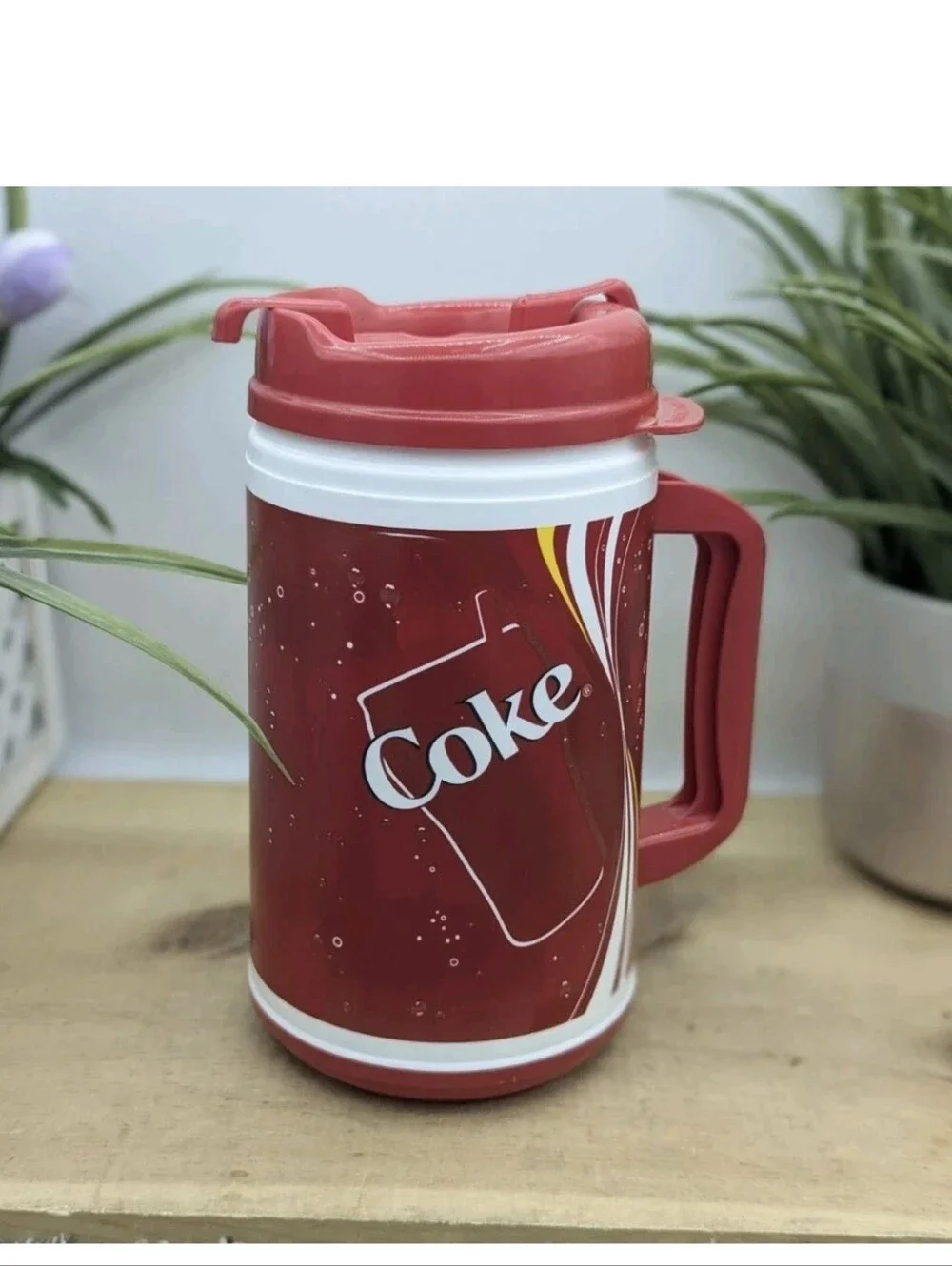Vintage 70s/80s Whirley Coca Cola And Pepsi 64oz Travel Mug With Handle And Lid